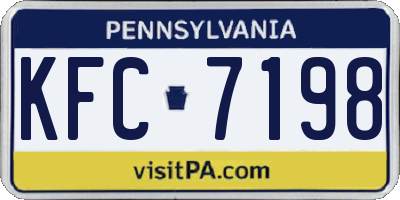 PA license plate KFC7198