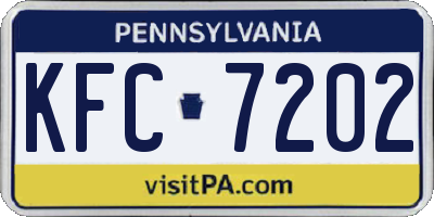 PA license plate KFC7202