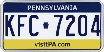 PA license plate KFC7204