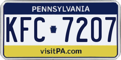 PA license plate KFC7207