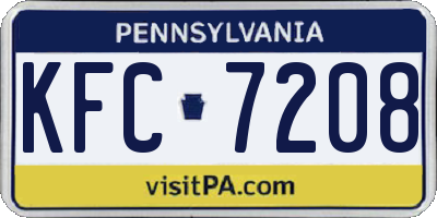 PA license plate KFC7208