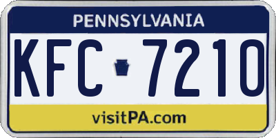 PA license plate KFC7210