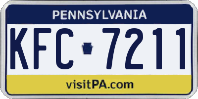 PA license plate KFC7211