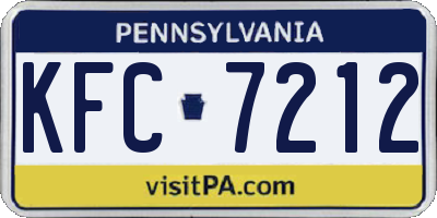 PA license plate KFC7212