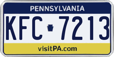 PA license plate KFC7213