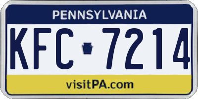 PA license plate KFC7214