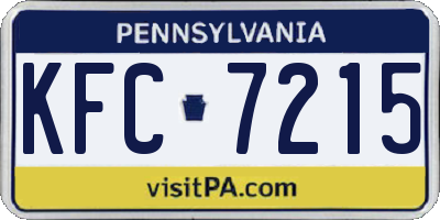 PA license plate KFC7215