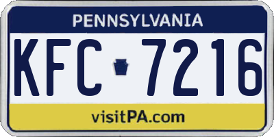 PA license plate KFC7216