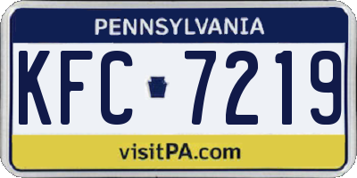 PA license plate KFC7219