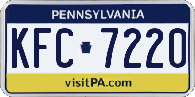 PA license plate KFC7220