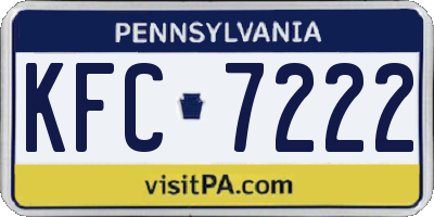 PA license plate KFC7222