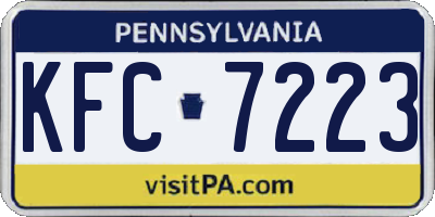PA license plate KFC7223
