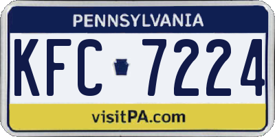 PA license plate KFC7224