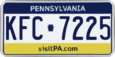 PA license plate KFC7225