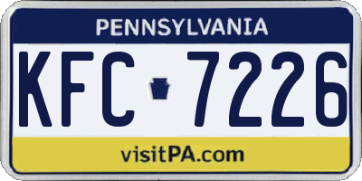 PA license plate KFC7226