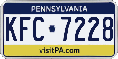 PA license plate KFC7228