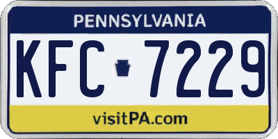 PA license plate KFC7229