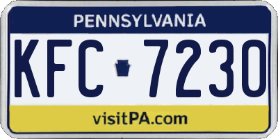 PA license plate KFC7230