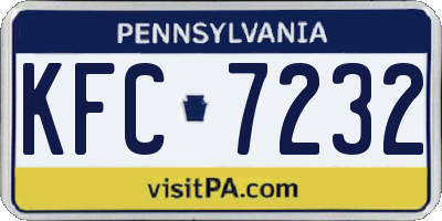 PA license plate KFC7232