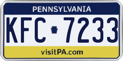 PA license plate KFC7233