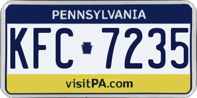 PA license plate KFC7235