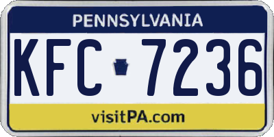 PA license plate KFC7236