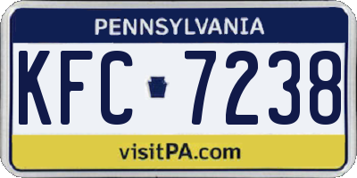 PA license plate KFC7238