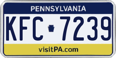 PA license plate KFC7239