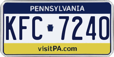 PA license plate KFC7240