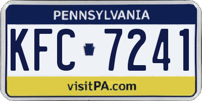 PA license plate KFC7241