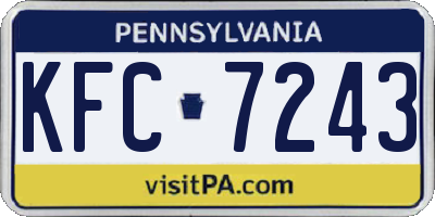 PA license plate KFC7243