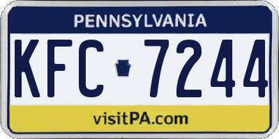 PA license plate KFC7244