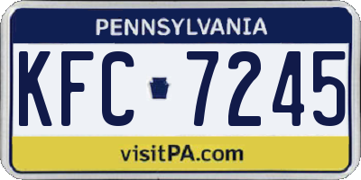 PA license plate KFC7245