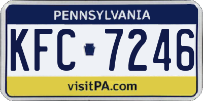 PA license plate KFC7246