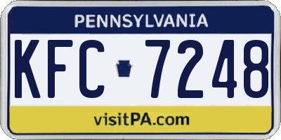 PA license plate KFC7248