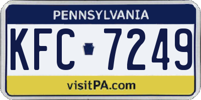 PA license plate KFC7249