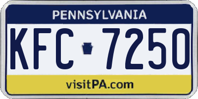 PA license plate KFC7250