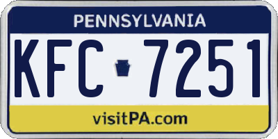 PA license plate KFC7251