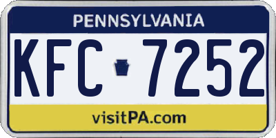PA license plate KFC7252
