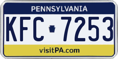 PA license plate KFC7253