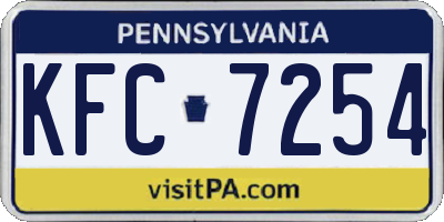 PA license plate KFC7254