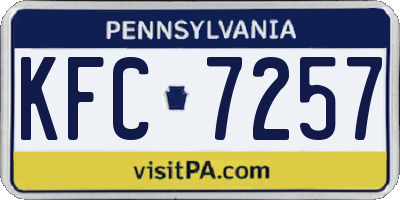 PA license plate KFC7257