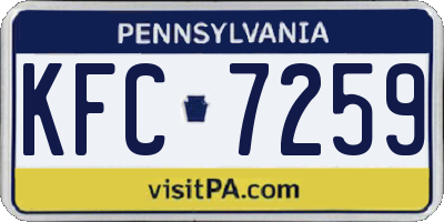 PA license plate KFC7259