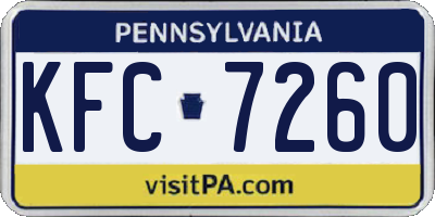 PA license plate KFC7260