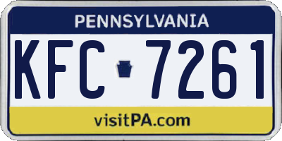 PA license plate KFC7261