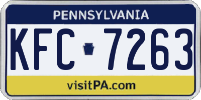 PA license plate KFC7263