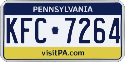 PA license plate KFC7264