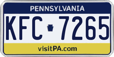 PA license plate KFC7265