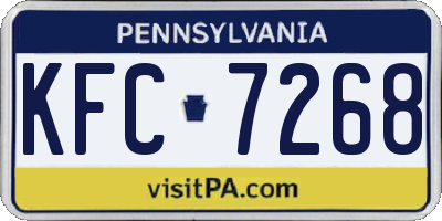 PA license plate KFC7268
