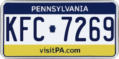 PA license plate KFC7269